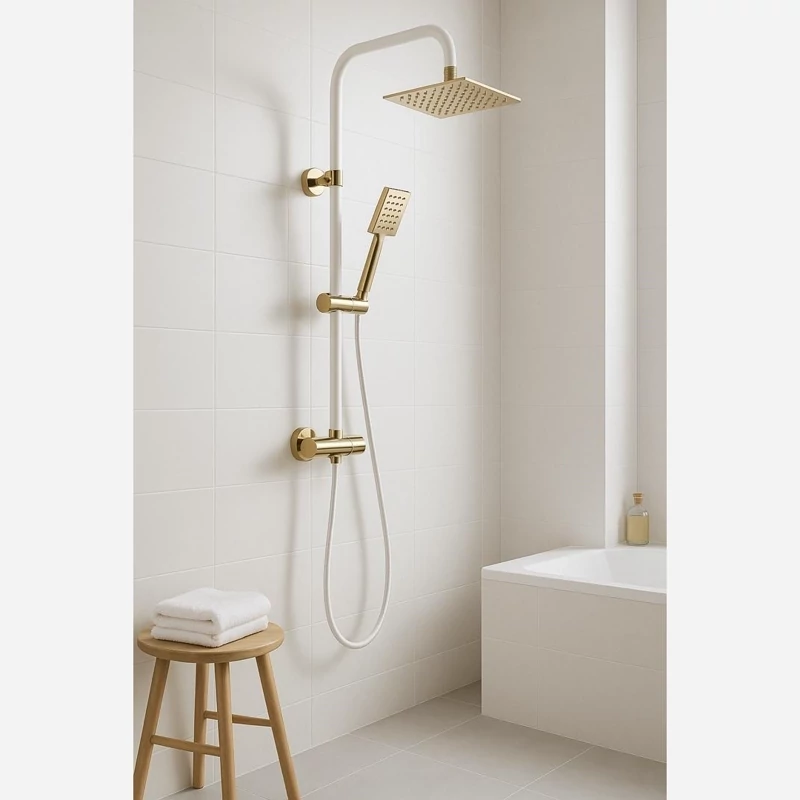 علم دوش ( یونیورست ) استیل سفید طلا