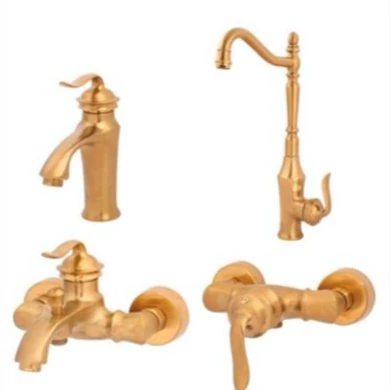 ست چهار تیکه شیرآلات تبسم مدل بامبو طلا مات