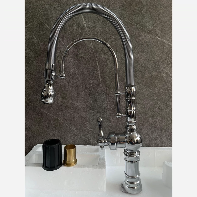 شیر ظرفشویی فنری سزار تک منظوره کروم