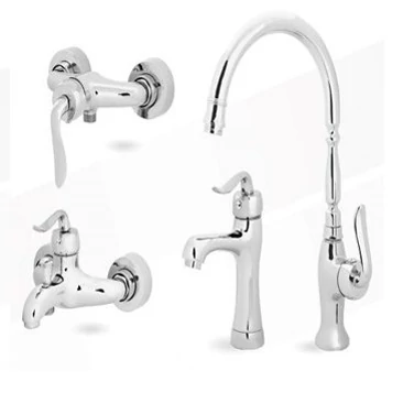 ست چهار تیکه شیرآلات تبسم مدل آنیل کروم