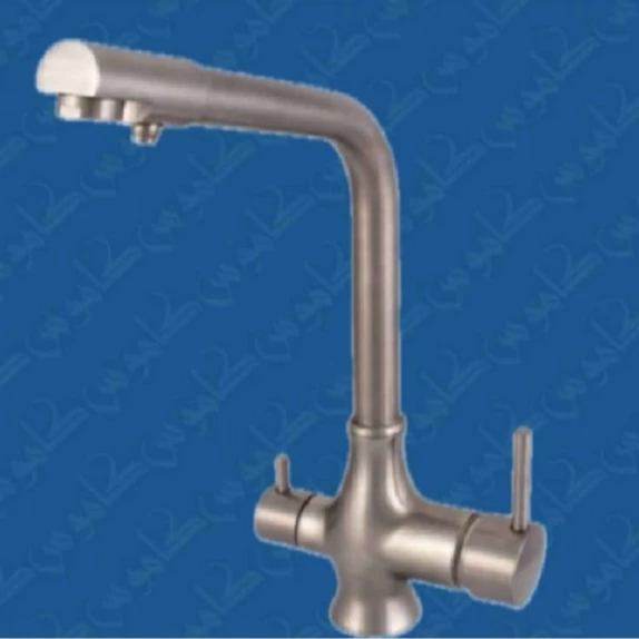 شیر ظرفشویی دو منظوره نوژان رنگ کروم مات