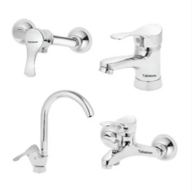 ست چهار تیکه شیرآلات تبسم مدل آتریس کروم