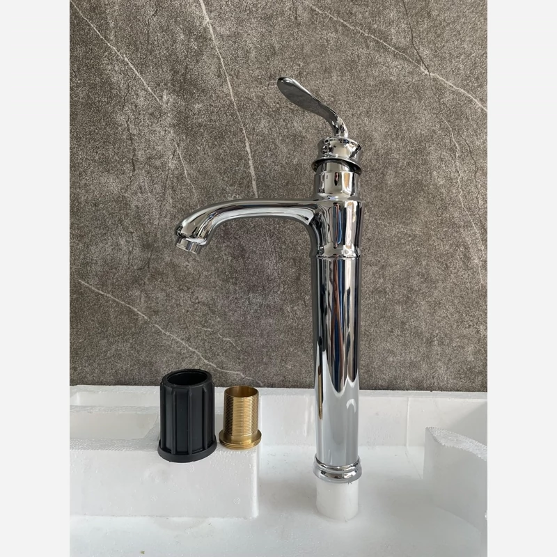 شیر پایه بلند کروم (روشویی) مدل هلن