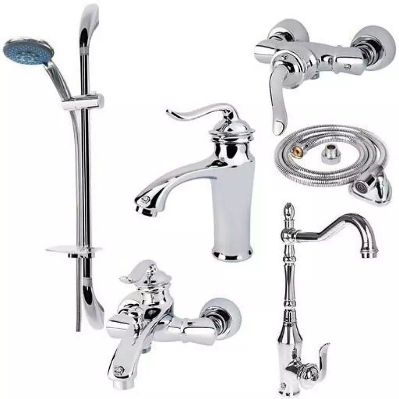 ست 6 تیکه شیرالات بامبو کروم